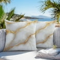 thumbnail image 5 of Outdoor Pillow Covers Pack of 2, Modern Abstract White Marble Texture Waterproof Throw Pillowcase Cushion Cases, Classic Art Decorative Pillow Cover for Couch Sofa Home Bed Patio, 5 of 9