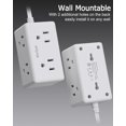 thumbnail image 4 of Cable de extensión Power Strip BSRDyB de 6 salidas y 10 pies, blanco ETL, 4 of 8