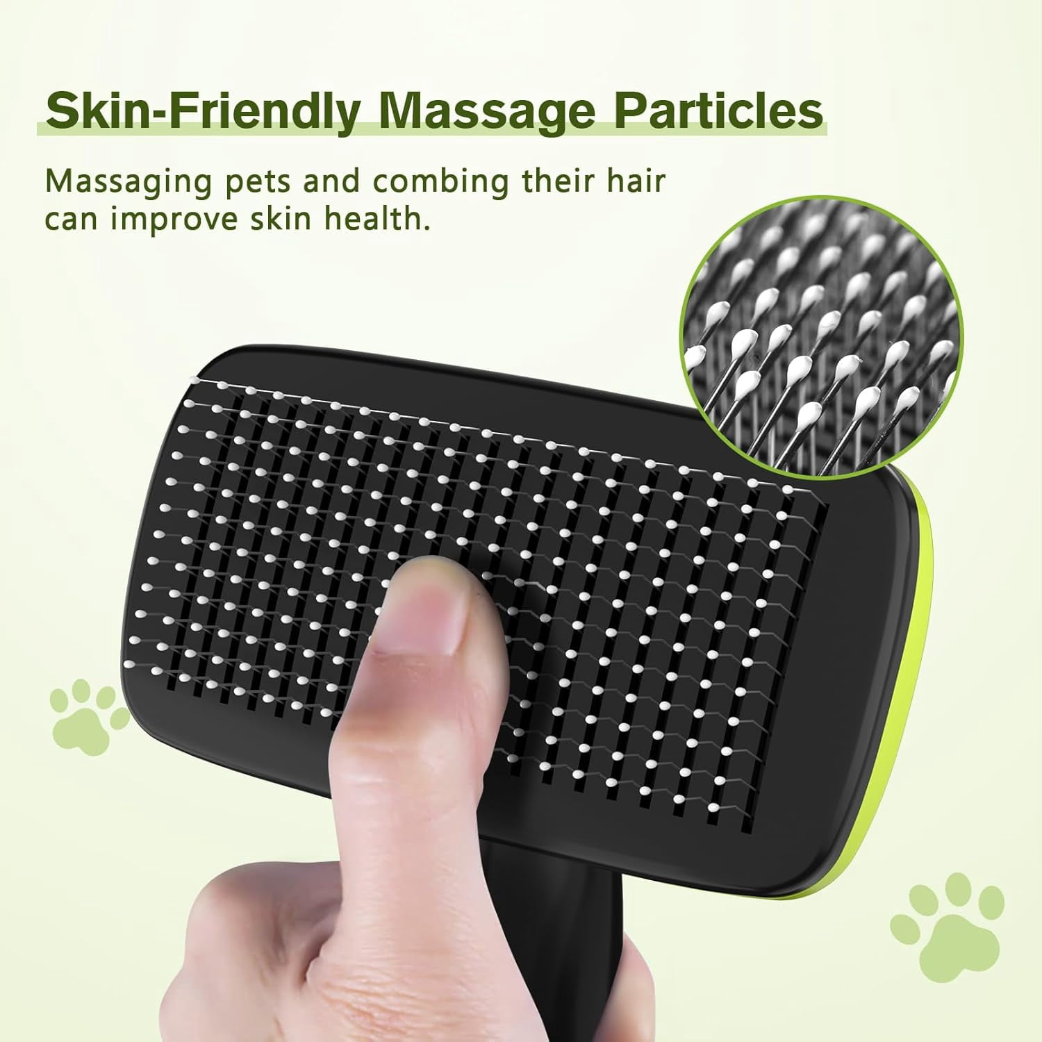 Self-Cleaning Slicker Brush for Dogs, Cats, Lightweight Dog Brush for Shedding Massaging Grooming, Cat Brush Gently Removes Loose Fur Undercoat for Small Dogs Cats Rabbits of All Hair Types