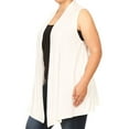 thumbnail image 3 of Women's Casual Basic Plus Size Loose Fit Long Body Draped Open Front Solid Cardigan Vest, 3 of 4