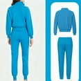 thumbnail image 4 of Uniforme De Enfermera,Scrub for Women Set-Long Sleeve Scrub Top with Zipper & Jogger Pants Medical Uniform Suit - Sky Blue - XS, 4 of 4