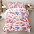 thumbnail image 2 of Erosebridal Watercolor Tropical Fish Quilt Full for Girls, Ocean Coral Animal Full Bedspread Sets, 3 Pieces, 2 of 7