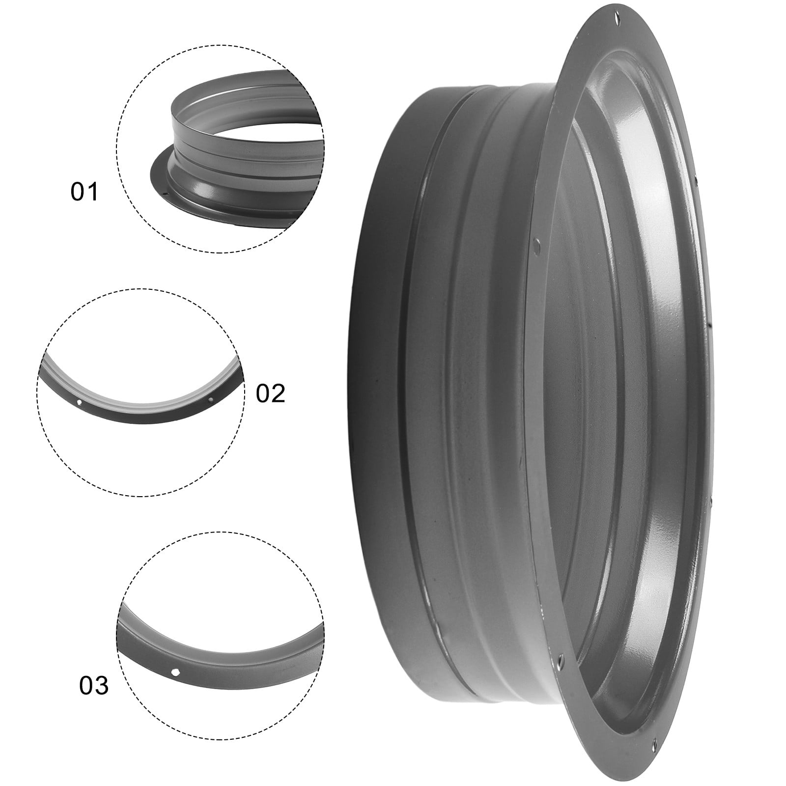 4-10Inch Round Pipe Flange Aluminum Tube Air Ventilation Hose Connector Exhaust 200Mm Smile Home