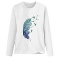 thumbnail image 4 of CEHVOM Hauts pour Femmes Col Rond Imprimé Manches Longues Décontracté Ample Blouse T-shirt Hauts, 4 of 5