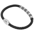 thumbnail image 1 of Pulsera Para Hombre, Hermosa Pulsera Trenzada De Metal, Pulsera De Cuero PU De Acero Inoxidable Para Amigo Para Fiestas De Baile EOTVIA Men Bracelet, 1 of 8