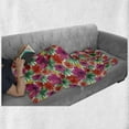thumbnail image 6 of Botanical Soft Flannel Fleece Blanket, Exotic Watercolor Blooms Hibiscus in Tropical Tones Summer Holiday Petals Artwork, Cozy Plush for Indoor and Outdoor Use, 70" x 90", Multicolor, by Ambesonne, 6 of 6