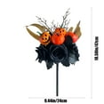thumbnail image 3 of 18.50x9.44 Inch Halloween Black Rose Maple Leaf Pumpkin Cuttings Bouquet for Halloween Party Thanksgiving Decoration, 3 of 6