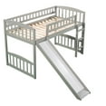 thumbnail image 5 of Harper & Bright Designs Twin Loft Bed with Slide and Ladder, Wooden Low Loft Bed Frame for Boys Girls, Gray, 5 of 11