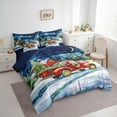 thumbnail image 3 of Manfei Merry Christmas Bedding Comforter Set 7pcs, Cartoon Farm Truck Full Bedding Set, New Year Theme Fitted Sheet Flat Sheet, Breathable Home Decor, 3 of 8