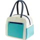 thumbnail image 1 of Bolsa de almuerzo para mujeres y hombres, elegante bolsa de almuerzo colorida, lonchera aislada a prueba de fugas, bolsa de almuerzo reutilizable para preparar comidas (beige y verde) 23 x 1, 1 of 5