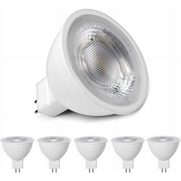 Gu5.3 Bi-Pin Base Mr16 Led Bulbs, Instant Brightness Halogen Replacement For Indoor Outdoor Landscape Lighting, Energy Efficient (Pack Of 5)