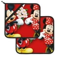 thumbnail image 2 of Mickey Mouse And Minnie Mouse Oven Mitts Pot Holders Set Non-Slip Cooking Kitchen Gloves Washable Heat Resistant Oven Gloves For Microwave BBQ Kitchen Accessories, 2 of 6