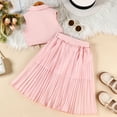 thumbnail image 6 of Kids Girl Boy Work Office Matching Elegant Sleeveless Short Sleeve Top Tshirts Blazers Outerwear 2PC Sets for Kid Pleated 2 Piece Winter Fall Outfits 2PC Sets 6 Years, 6 of 9