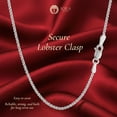 thumbnail image 5 of Ioka - 14K White Solid Gold 0.8mm Box Chain Necklace with Lobster Clasp - 22", 5 of 8