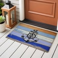 thumbnail image 5 of Nautical Washable Small Entryway Area Rugs 2'x3', Vintage Black Anchor Rudder Stars Blue Wood Grain Low Pile Throw Rug Non-Slip Sturdy Edge Binding Carpet for Front Door Floor Room Entry, 5 of 9