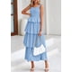 thumbnail image 4 of Vestido PRETTYGARDEN para mujer, verano 2025, sin mangas, midi, azul claro, 4 of 9