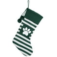 thumbnail image 2 of Honeeladyy Personalized Christmas Stockings, Cute Paw Print Green Christmas Stockings, 19.68 Large Knitted Striped Xmas Stockings for Christmas Holiday Decoration (1 Pcs), 2 of 5