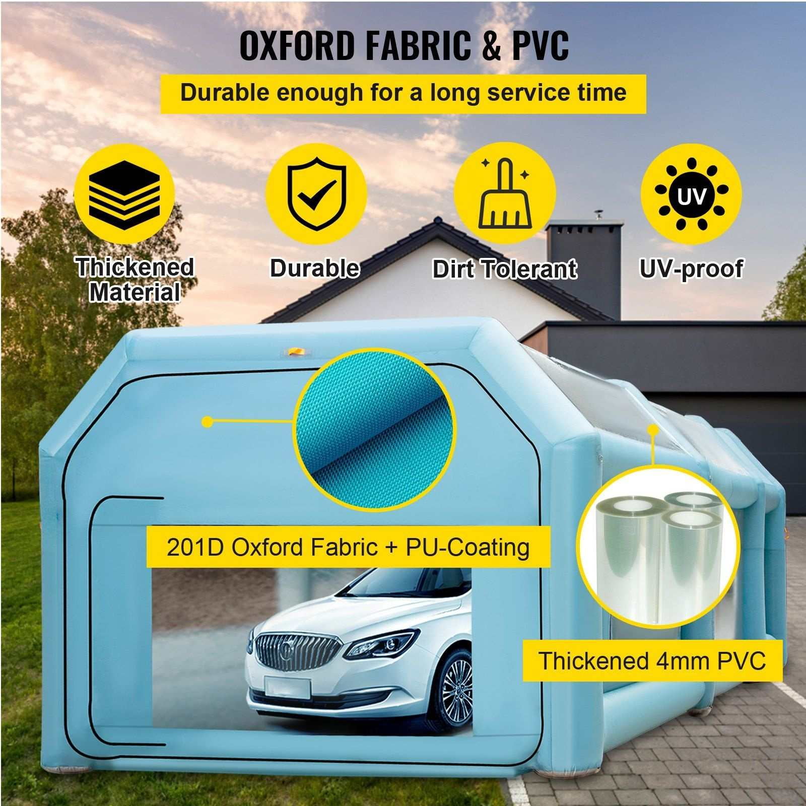 Inflatable Paint Booth 28x15x10ft, Car Paint Tent with Filter System & Blowers, Auto Paint Spray Booth, Portable Workstation for Car Repair & DIY Projects