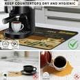 thumbnail image 3 of Coffee Bar Mat Super Absorbent Drying Coffee Mat with Non-slip Rubber Backed for Countertops, Coffee Bar Accessories Decor with Coffee Cup Pattern for Kitchen Counter, 16"x24", 3 of 6
