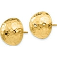 thumbnail image 2 of 14K Yellow Gold Hammered Half Ball Post Earrings (17 X 17) Made In Puerto Rico e930, 2 of 5