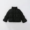thumbnail image 2 of Ruyang Toddler Girls Cropped Puffer Coat Padded Quilted Coats Mock Neck Buttons Down Lightweight Pleated Winter Jackets, 2 of 5
