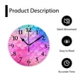 thumbnail image 4 of 12 Inch Wall Clock Battery Operated Silent Clock Decorative for Office, Kitchen, Outdoor, Living Room，Chic Color Mermaid Fish Scales Painting, 4 of 4