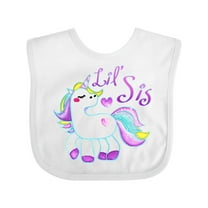 Inktastic Lil Sis Unicorn Little Sister Girls Baby Bib