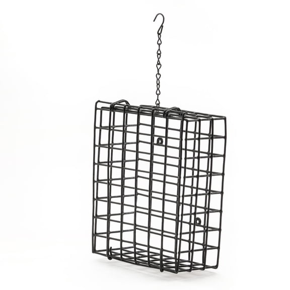 Birds Choice Black Alloy Steel Suet and Seed Block Cage Feeder for Woodpeckers