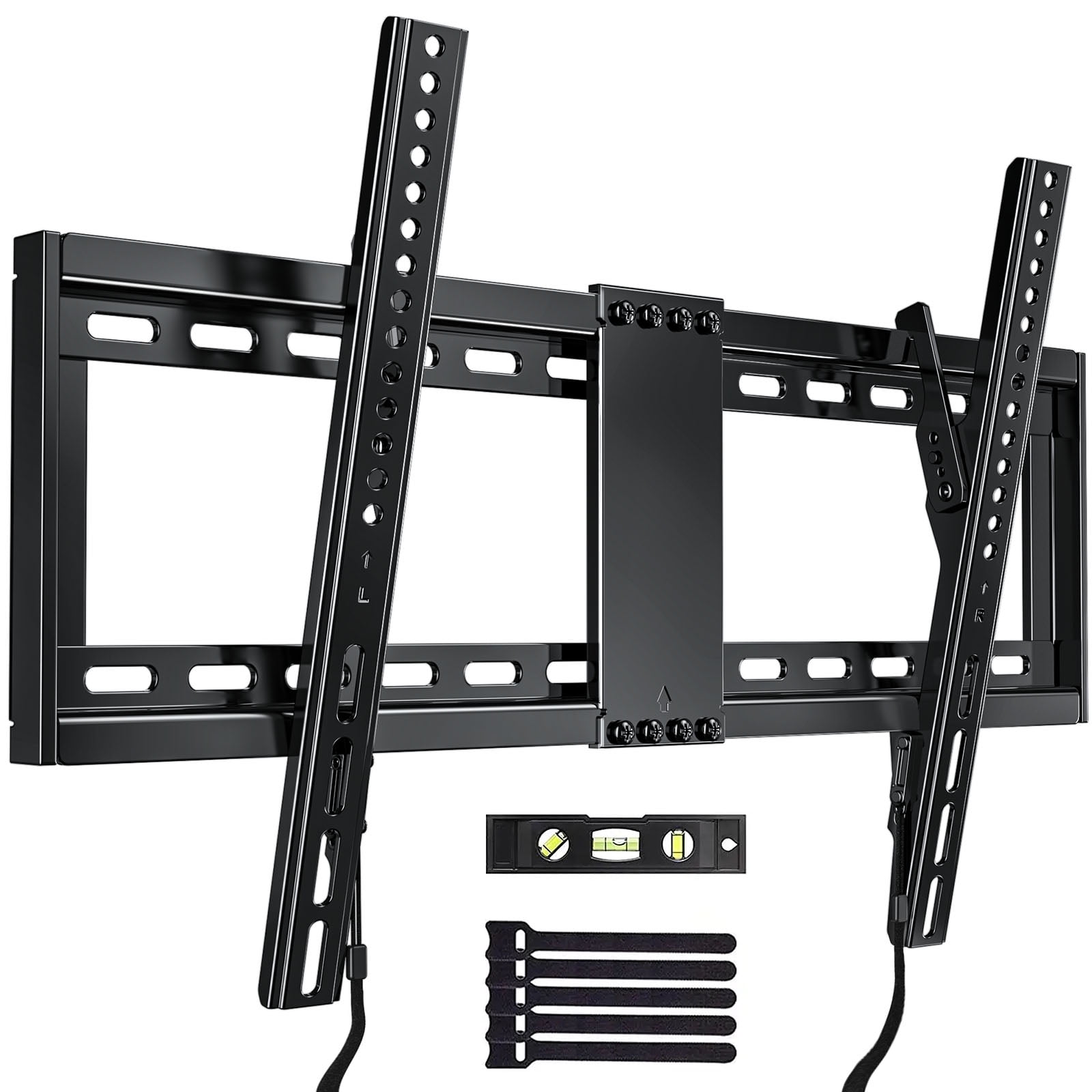 MountFTV Large Tilting TV Wall Mount for 37-95 inch TVs, 1.2"Low Profile TV Mount up to 132lbs,Max 600x400mm, Fit 24" Wood Stud