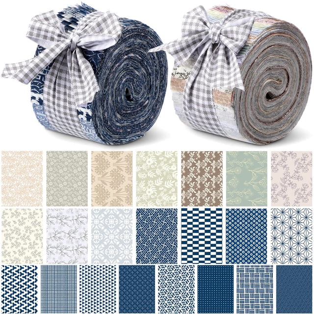 Tiras de tela Tatuo, 80 unidades, algodón, 6,5 x 100 cm, estampado floral