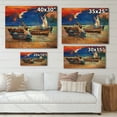 thumbnail image 4 of Designart 'Boats On The Water With Dark Blue Sky I' Lake House Print on Natural Pine Wood, 4 of 5