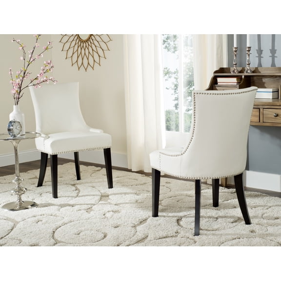 Safavieh Lester Scandinavian Leather Dining Side Chair, White