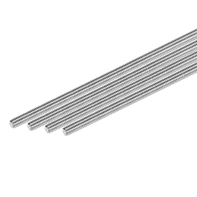 Uxcell 4-Pack Fully Threaded Rod, M6x300mm 304 Stainless Steel Right Hand Thread Bar Studs