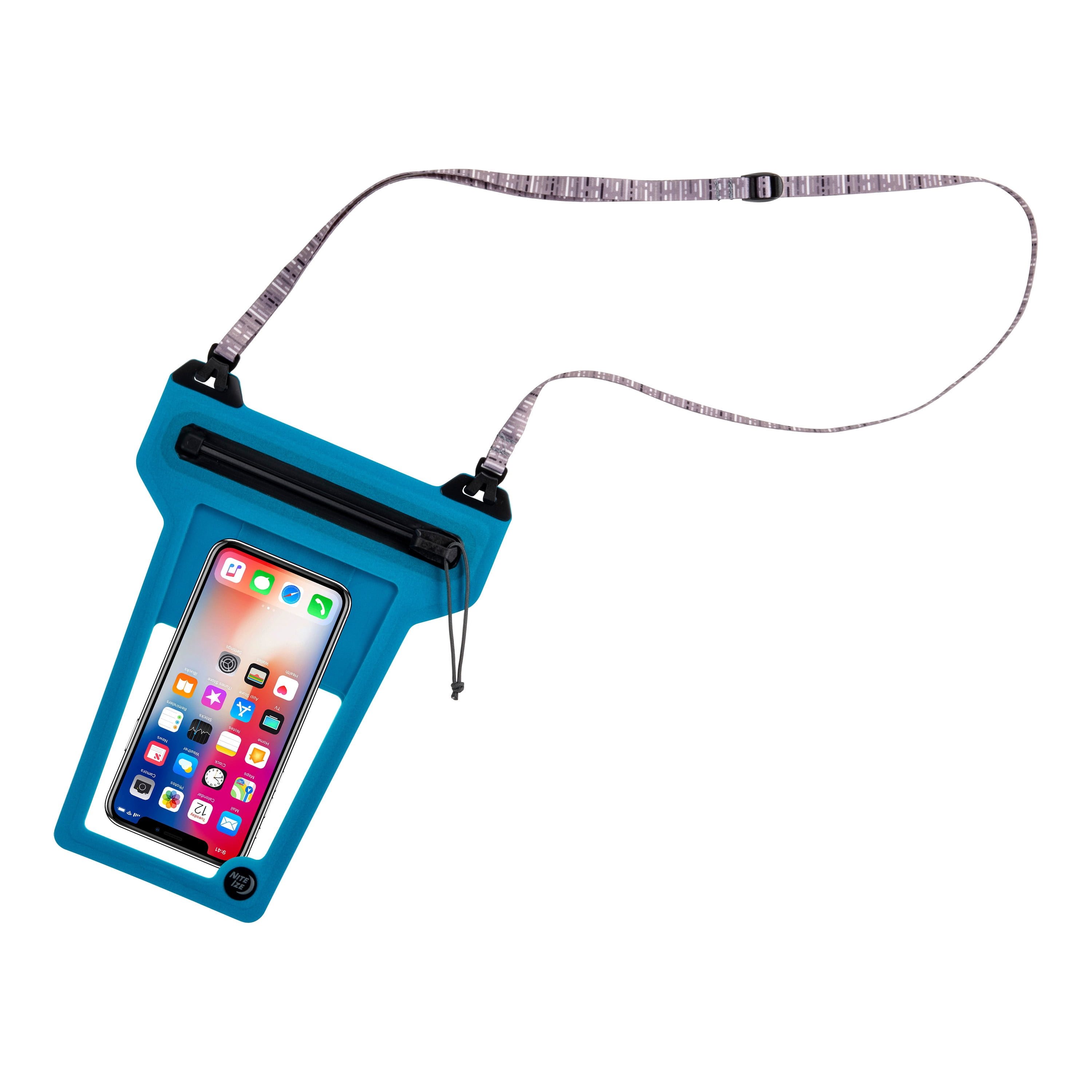 Nite Ize RunOff Waterproof Phone Pouch with Lanyard and TRU Zip, Waterproof Universal Cell Phone Pouch, Durable Beach & Poolside Accessories, Blue