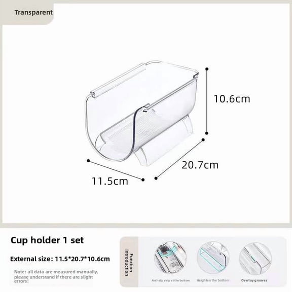 Stackable Cup Holder Organizer for Refrigerator Rotation Wine/Water Bottle Rack Kitchen Pantry Space-Saving Storage Shelf 