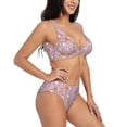 thumbnail image 2 of Kdxio Seafood Print Women's 2 Piece High Waisted Wrap Spaghetti Strap Summer Swimsuit Bikini Set-Medium, 2 of 7