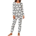 thumbnail image 1 of RXMEKW Ensemble de Pyjama Imprimé à Manches Longues et Col Rond avec Haut et Pantalon à Poches pour Femmes et Hommes, 1 of 8
