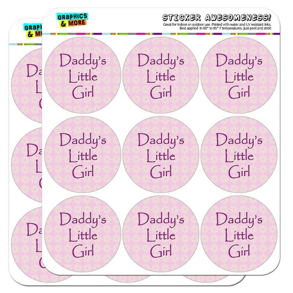 Daddy's Little Girl Pink with Flowers 2" Scrapbooking Crafting Stickers