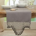 thumbnail image 2 of Fennco Styles Handmade Braided Tassels Cotton Table Runner 16" W x 72" L - Grey Table Cover for Home, Dining Table, Banquet, Wedding and Special Occasion, 2 of 4