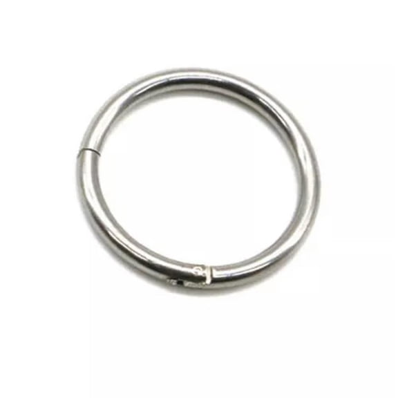 GKNET Surgical Steel Nose Ring Septum Clicker Hinge Segment Ear Helix Tragus Ring Hoop-silver-1.6x10mm