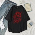 thumbnail image 4 of Camiseta Harajuku Y2K para mujer, Tops de calle Harajuku, dragón gótico, ropa de manga corta con estampado de mito, Camiseta holgada de talla grande, 4 of 5