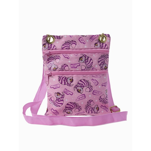 Disney Cheshire Cat Passport Bag Crossbody Purse Travel Alice in Wonderland