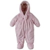 Rothschild Baby Girls Hooded Newborn Faux Fur Footed Snowsuit with Hand Foldover