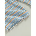 thumbnail image 6 of Toddler Baby Girl Shirt Casual Stripe Print Lettuce Trim Long Sleeve Tops Cute Pullovers, 6 of 7