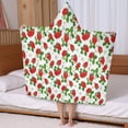 thumbnail image 5 of Red Strawberry Plants Fruit Flower Leaf Hooded Bath Towel，50"x30" for Ages 3 To 12 Kids, Quick Dry Lightweight Soft Microfiber Hood Beach Towel Cover Up for Kids, 5 of 7