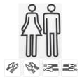 thumbnail image 2 of 1 par Símbolo de inodoro Hombres y mujeres signos de las etiquetas de identificación de baño, 2 of 7
