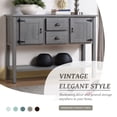 thumbnail image 3 of HICOMILA 48 Inch Solid Wood Sideboard Cabinet, Console Table with 2 Door Cabinets and Open Storage Shelf, Retro Buffet Server Storage Cabinet for Living Room Kitchen Dining Room, Gray, 3 of 11