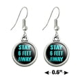 thumbnail image 4 of Stay 6 Feet Away Novelty Dangling Drop Charm Earrings, 4 of 4