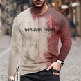thumbnail image 4 of Problem Gelst Imprimé Homme Thème Halloween Décontracté Col Rond Graphique Sang Chemise Grande Taille Couleur Unie Manches Courtes, 4 of 6