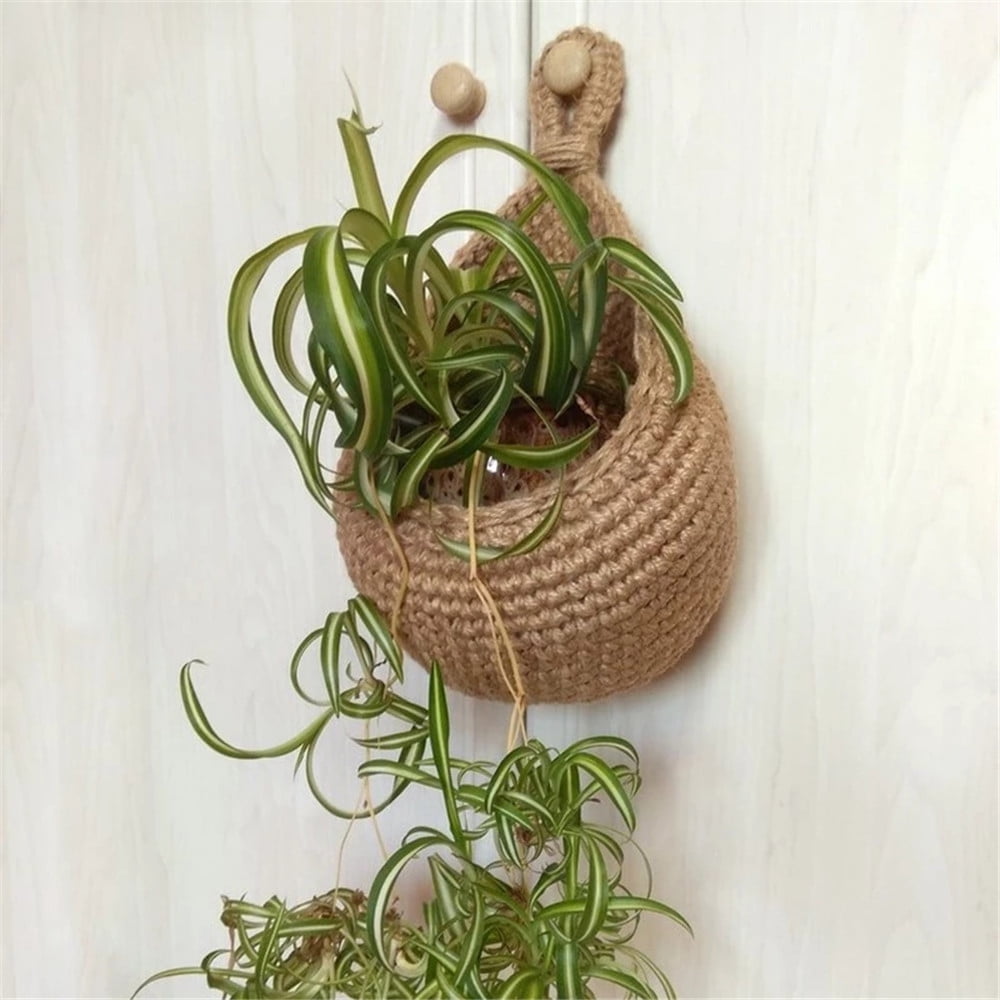 SDOTXA Hanging Wall Vegetable Fruit Baskets Jute Hanging Basket Wall planters Teardrop Hanging Basket Kitchen Hanging Storage Farm House Basket By